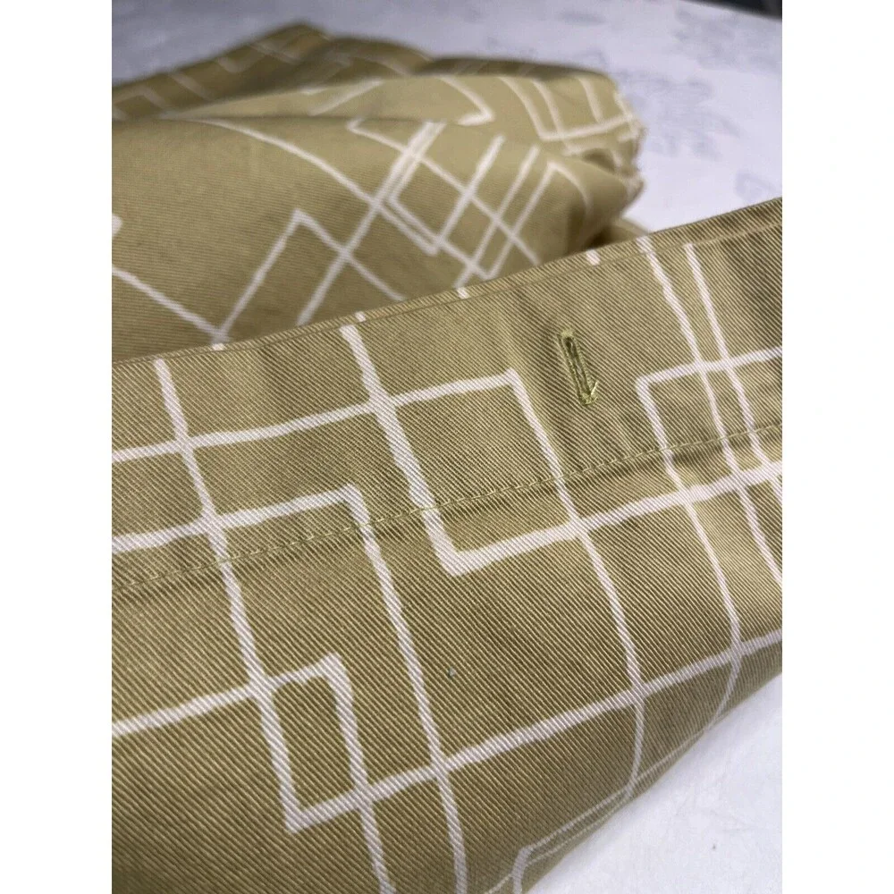 Crate and Barrel Green Geometric Shower Curtain 100% Cotton
